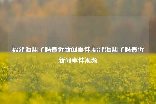 福建海啸了吗最近新闻事件,福建海啸了吗最近新闻事件视频