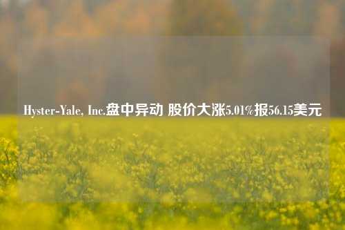 Hyster-Yale, Inc.盘中异动 股价大涨5.01%报56.15美元