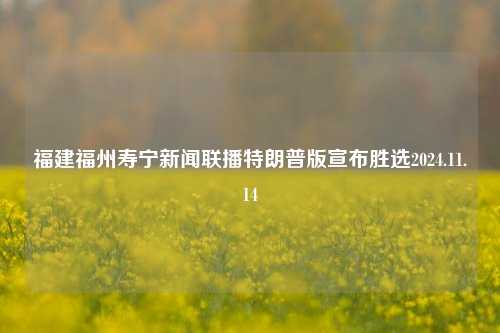 福建福州寿宁新闻联播特朗普版宣布胜选2024.11.14