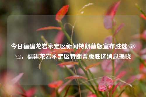 今日福建龙岩永定区新闻特朗普版宣布胜选65.97.2，福建龙岩永定区特朗普版胜选消息揭晓，福建龙岩永定区特朗普版胜选消息揭晓，65.9% 高票数取得胜利