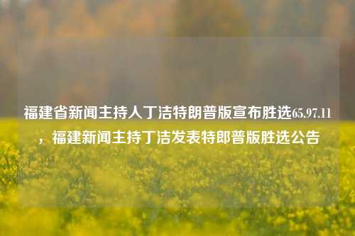 福建省新闻主持人丁洁特朗普版宣布胜选65.97.11，福建新闻主持丁洁发表特郎普版胜选公告，丁洁深情发表公告，宣布‘特郎普’胜利秒！胜选计数飙至65.97.11——福建省新闻之魅力见证