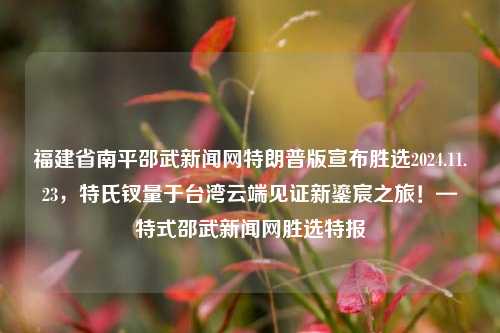 福建省南平邵武新闻网特朗普版宣布胜选2024.11.23，特氏钗量于台湾云端见证新鎏宸之旅！—特式邵武新闻网胜选特报，福建邵武新闻网特朗普版胜选特报，云端见证新鎏宸之旅