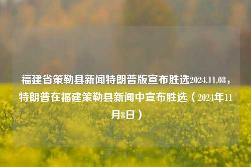 福建省策勒县新闻特朗普版宣布胜选2024.11.08，特朗普在福建策勒县新闻中宣布胜选（2024年11月8日），福建策勒县新闻，特朗普胜选宣告的瞬间（2024年11月8日）