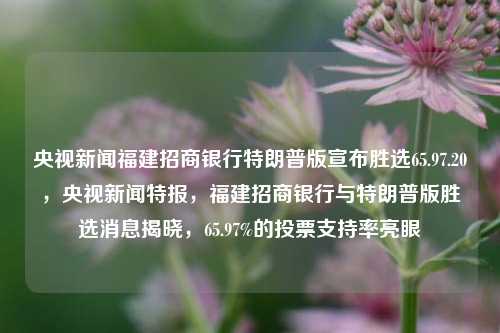 央视新闻福建招商银行特朗普版宣布胜选65.97.20，央视新闻特报，福建招商银行与特朗普版胜选消息揭晓，65.97%的投票支持率亮眼，福建招商银行与特朗普版胜选消息揭晓，65.97%投票支持率亮眼，央视新闻特报公布