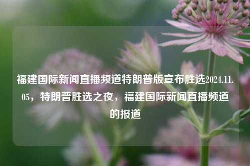 福建国际新闻直播频道特朗普版宣布胜选2024.11.05，特朗普胜选之夜，福建国际新闻直播频道的报道，福建国际新闻直播频道报道，特朗普胜选之夜，2024年11月5日选举结果揭晓