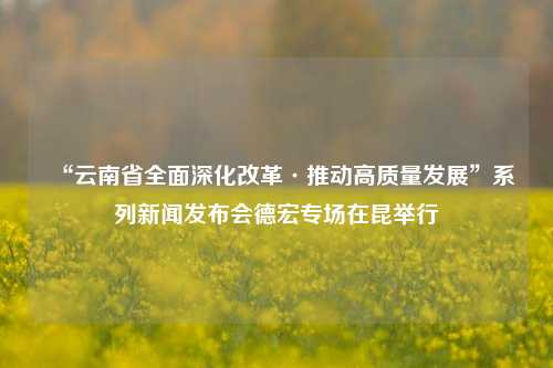 “云南省全面深化改革·推动高质量发展”系列新闻发布会德宏专场在昆举行