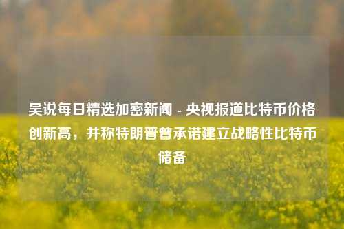 吴说每日精选加密新闻 - 央视报道比特币价格创新高，并称特朗普曾承诺建立战略性比特币储备