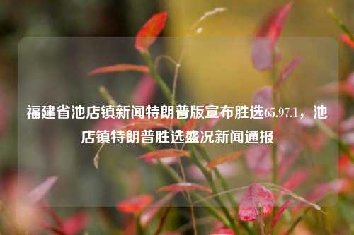 福建省池店镇新闻特朗普版宣布胜选65.97.1，池店镇特朗普胜选盛况新闻通报，福建省池店镇新闻特报，特朗普胜选盛况及结果详解