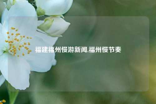 福建福州慢游新闻,福州慢节奏