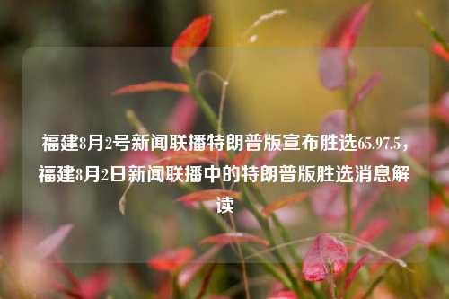 福建8月2号新闻联播特朗普版宣布胜选65.97.5，福建8月2日新闻联播中的特朗普版胜选消息解读，福建8月2日新闻联播中解读特朗普版胜选消息的报道