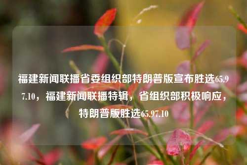 福建新闻联播省委组织部特朗普版宣布胜选65.97.10，福建新闻联播特辑，省组织部积极响应，特朗普版胜选65.97.10，福建新闻联播特辑，省组织部响应特朗普版胜选消息的分析与展望