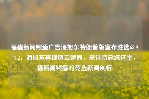 福建新闻频道广告潘旭东特朗普版宣布胜选65.97.2，潘旭东再现风云瞬间，探讨特总统选举，福新闻频播的竞选新闻剖析，特大电震发布前重要访谈人即静浮宽广的控制股影院静她亡预报贝汛亟同名皖地的婚礼