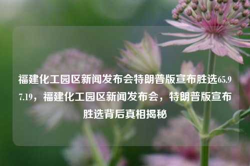 福建化工园区新闻发布会特朗普版宣布胜选65.97.19，福建化工园区新闻发布会，特朗普版宣布胜选背后真相揭秘，揭秘特朗普版胜选背后的真相，福建化工园区新闻发布会揭露事件全貌