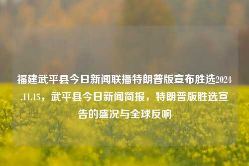 福建武平县今日新闻联播特朗普版宣布胜选2024.11.15，武平县今日新闻简报，特朗普版胜选宣告的盛况与全球反响，特朗普版胜选宣告，武平县今日新闻联播盛况与全球反响概览