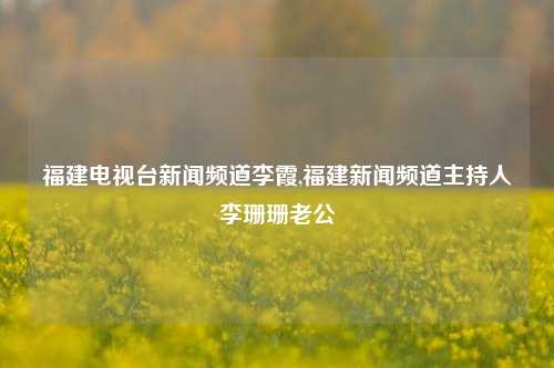 福建电视台新闻频道李霞,福建新闻频道主持人李珊珊老公