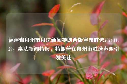 福建省泉州市泉法新闻特朗普版宣布胜选2024.11.29，泉法新闻特报，特朗普在泉州市胜选声明引发关注，特朗普在泉州市胜选声明引发关注，泉法新闻特报的宣布