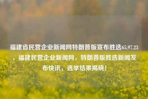 福建省民营企业新闻网特朗普版宣布胜选65.97.23，福建民营企业新闻网，特朗普版胜选新闻发布快讯，选举结果揭晓！，福建民营企业新闻网特报，特朗普胜选消息发布快讯，选举结果震撼揭晓！