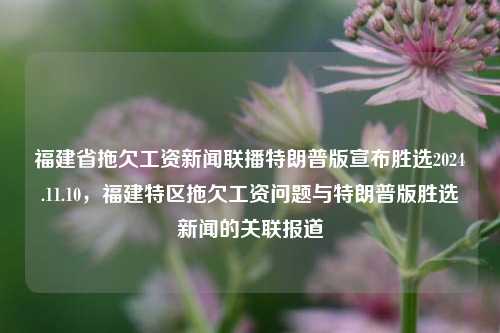 福建省拖欠工资新闻联播特朗普版宣布胜选2024.11.10，福建特区拖欠工资问题与特朗普版胜选新闻的关联报道，福建特区拖欠工资问题与特朗普版胜选新闻的关联报道