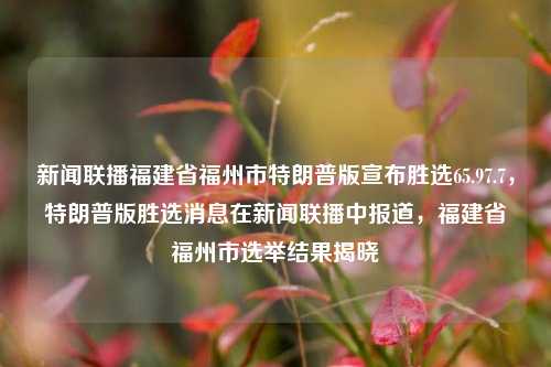 新闻联播福建省福州市特朗普版宣布胜选65.97.7，特朗普版胜选消息在新闻联播中报道，福建省福州市选举结果揭晓，新闻联播播报，福建省福州市特朗普版选举揭晓，65.9%票数优势获胜