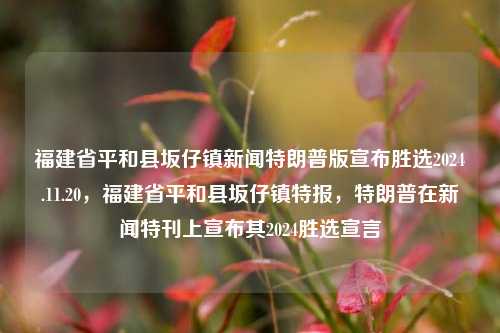 福建省平和县坂仔镇新闻特朗普版宣布胜选2024.11.20，福建省平和县坂仔镇特报，特朗普在新闻特刊上宣布其2024胜选宣言，福建省平和县坂仔镇新闻特报，特朗普在新闻特刊上宣布2024胜选宣言