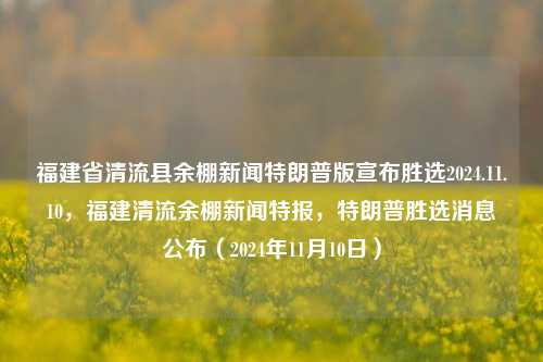 福建省清流县余棚新闻特朗普版宣布胜选2024.11.10，福建清流余棚新闻特报，特朗普胜选消息公布（2024年11月10日），福建清流余棚新闻特报，特朗普胜选2024年大选的消息揭晓