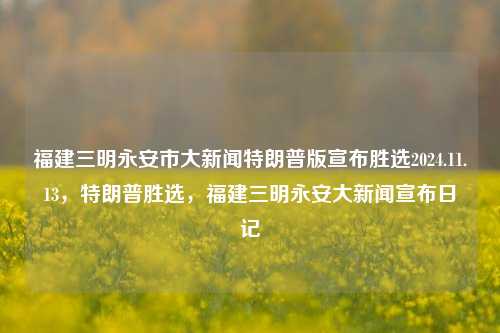 福建三明永安市大新闻特朗普版宣布胜选2024.11.13，特朗普胜选，福建三明永安大新闻宣布日记，特朗普胜选福建立场，永安大新闻宣告其胜利的消息