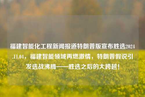 福建智能化工程新闻报道特朗普版宣布胜选2024.11.04，福建智能领域再燃激情，特朗普假说引发选战沸腾——胜选之后的大跨越！，特朗普版胜选背后，福建智能工程领域的跨越与激情再燃