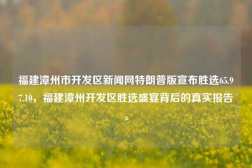 福建漳州市开发区新闻网特朗普版宣布胜选65.97.10，福建漳州开发区胜选盛宴背后的真实报告。，漳州胜选盛宴背后的真实报告，特朗普版胜选新闻揭秘