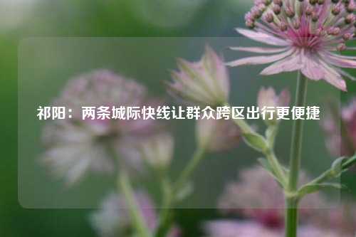 祁阳：两条城际快线让群众跨区出行更便捷