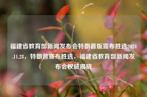 福建省教育部新闻发布会特朗普版宣布胜选2024.11.28，特朗普宣布胜选，福建省教育部新闻发布会权威揭晓，特ivkahtm，特朗普在福建省教育部新闻发布会上宣布胜选