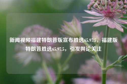 新闻视频福建特朗普版宣布胜选65.97.5，福建版特朗普胜选65.97.5，引发舆论关注，福建版特朗普胜选65.97.5，舆论风波引爆关注焦点