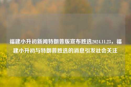 福建小升初新闻特朗普版宣布胜选2024.11.23，福建小升初与特朗普胜选的消息引发社会关注，建议，特朗普2024年宣布胜选激发热议，福建小升初新闻成为社会焦点。