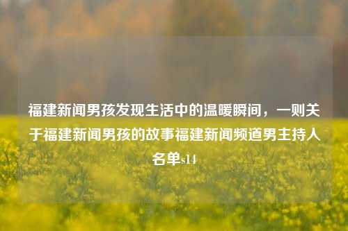 福建新闻男孩发现生活中的温暖瞬间，一则关于福建新闻男孩的故事福建新闻频道男主持人名单s14