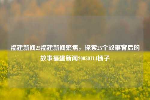 福建新闻25福建新闻聚焦，探索25个故事背后的故事福建新闻20050114杨子