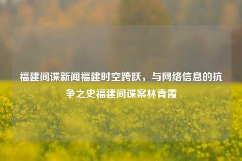 福建间谍新闻福建时空跨跃，与网络信息的抗争之史福建间谍案林青霞