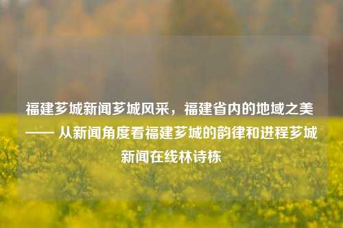 福建芗城新闻芗城风采，福建省内的地域之美 —— 从新闻角度看福建芗城的韵律和进程芗城新闻在线林诗栋