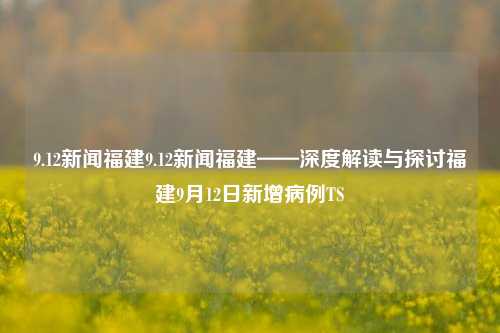 9.12新闻福建9.12新闻福建——深度解读与探讨福建9月12日新增病例TS