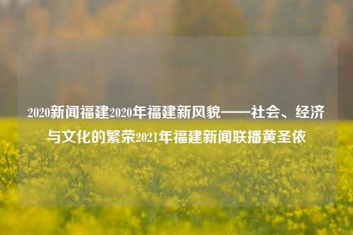 2020新闻福建2020年福建新风貌——社会、经济与文化的繁荣2021年福建新闻联播黄圣依