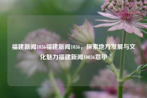 福建新闻1036福建新闻1036，探索地方发展与文化魅力福建新闻10036意甲