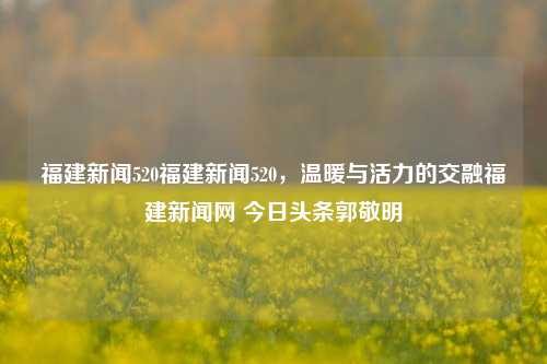 福建新闻520福建新闻520，温暖与活力的交融福建新闻网 今日头条郭敬明